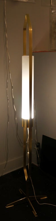 Posh Solid Brass Floor Lamp, Italy, 1960s In Excellent Condition In New York, NY