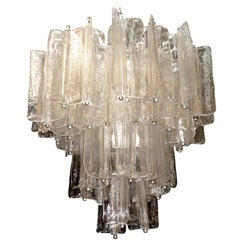 Sculptural Zuccheri style Murano glass trilobe chandelier