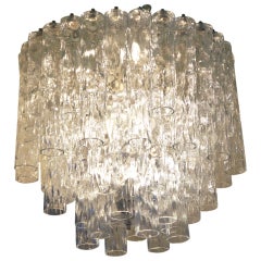 Rich texture, clear glass Murano chandelier