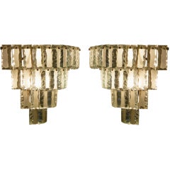 Remarkable pair of sconces in the manner of Fontana Arte