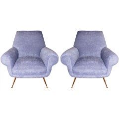 Pair of sleek Italian 50's armchairs