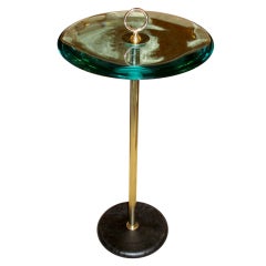 Italian glass end / side table in the manner of Fontana Arte