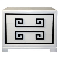 Retro Greek key motif Kittinger chest of drawers