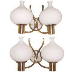 Pair of Angelo Lelli for Arredoluce Sconces