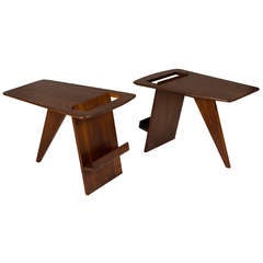 Pair of Wedge Top Magazine Tables by Jens Risom 9