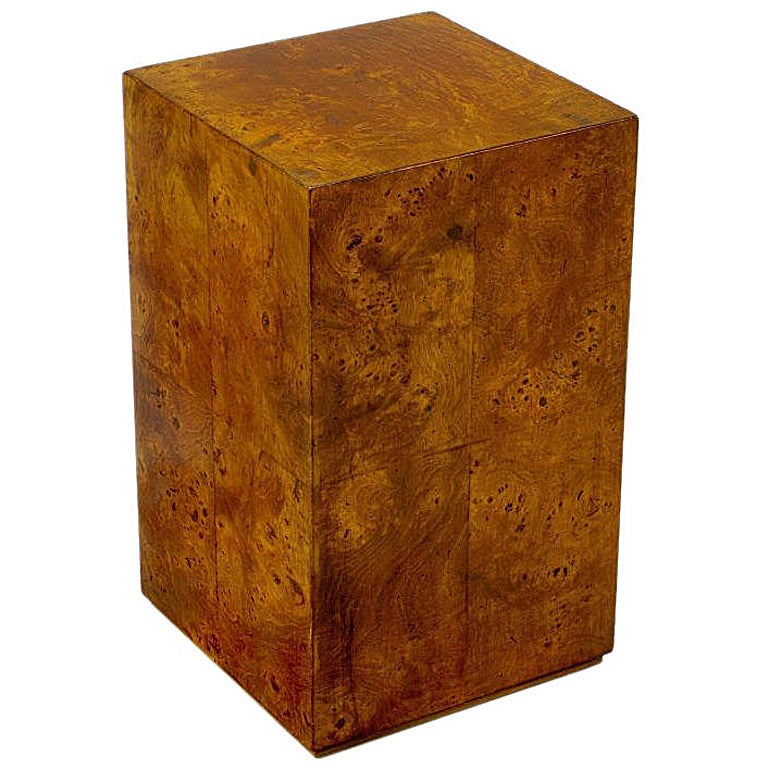 Milo Baughman Burled Walnut Pedestal Table