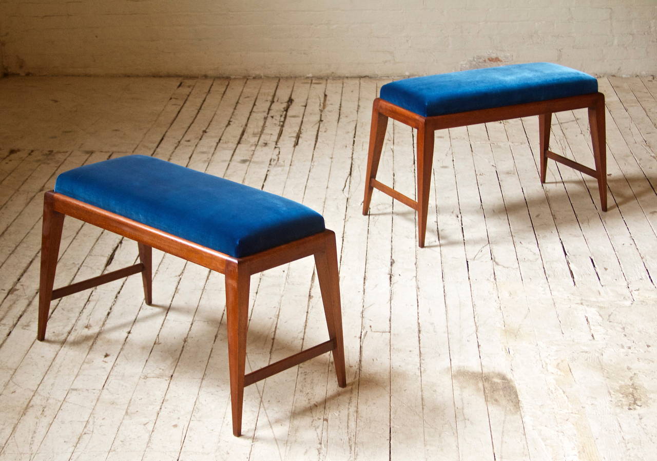 Italian Pair of Benches in the Style of Gio Ponti