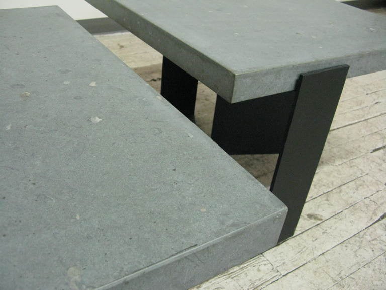Pair of Italian Grey Limestone Side Tables 5