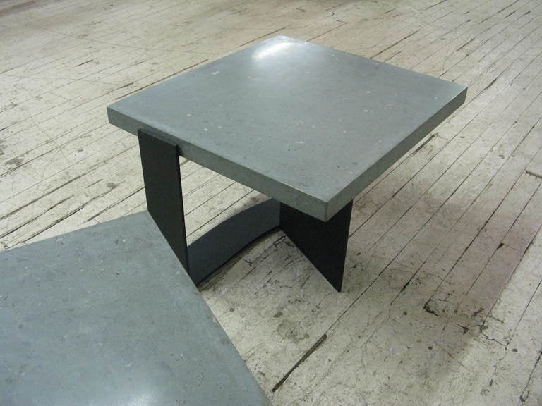 Pair of Italian Grey Limestone Side Tables 2