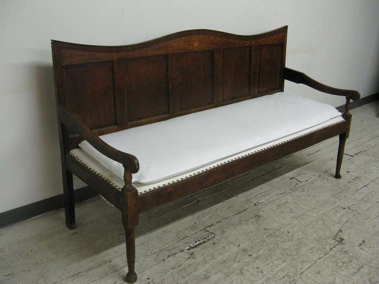 Antique English Oak Hall Bench