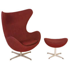 Arne Jacobsen "Egg" Chair and Footstool