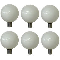 Vintage Set of 6 Pre-War Milk Glass Pendant Lights