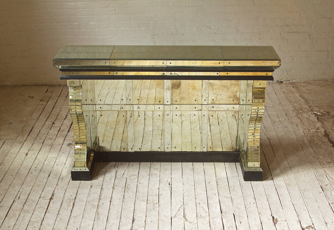 Mid-Century Modern Mirrored Console in the manner of Serge Roche