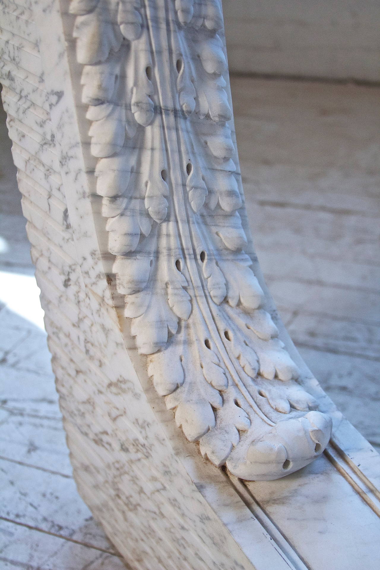 Carved French Scroll Corbels in Carrara Marble