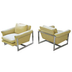 Pair of Lounge Chairs Attributed to Milo Baughman