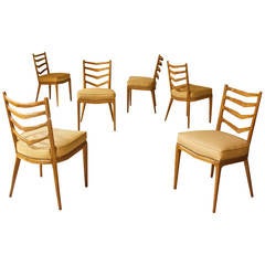 Rare Set of Six Dining Chairs by Osvaldo Borsani