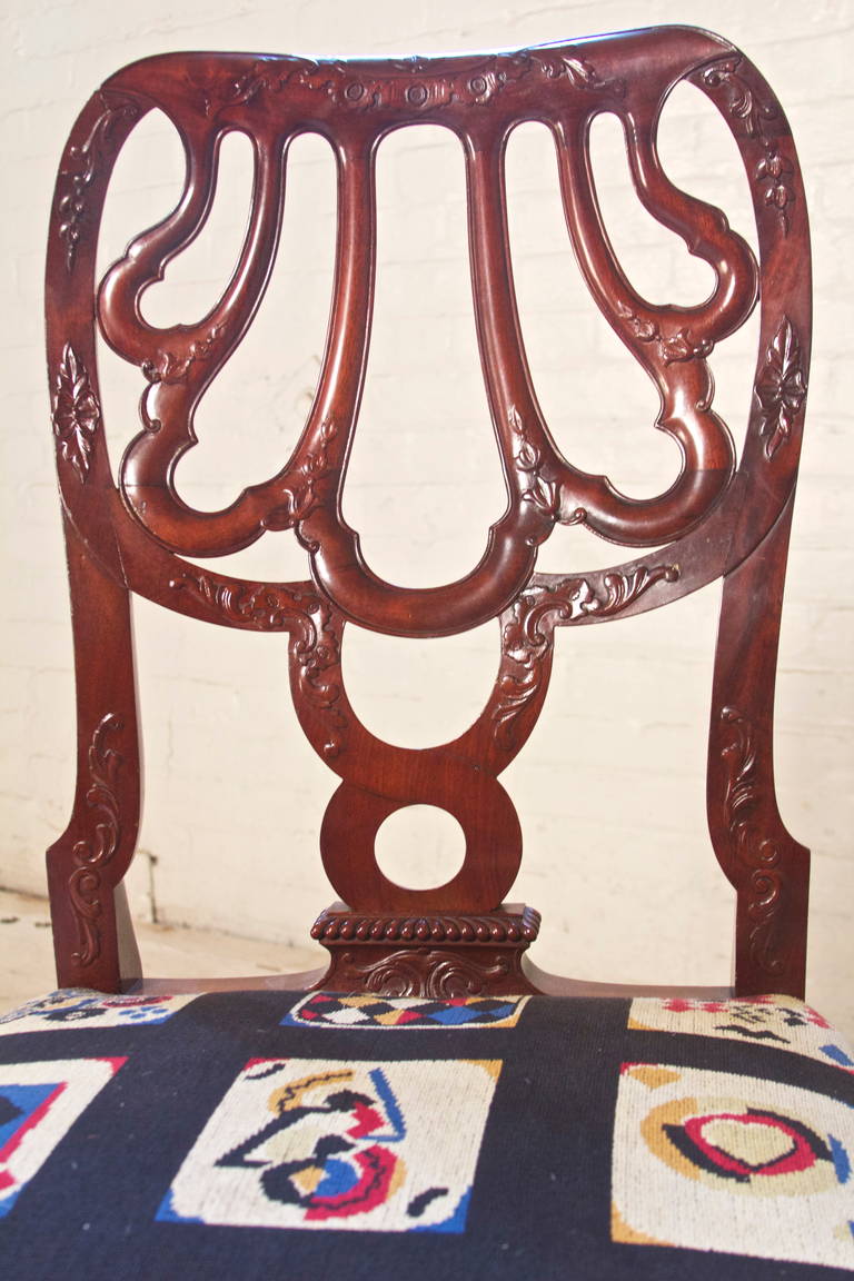 English Single Georgian Style Side Chair in Cuban Mahogany For Sale