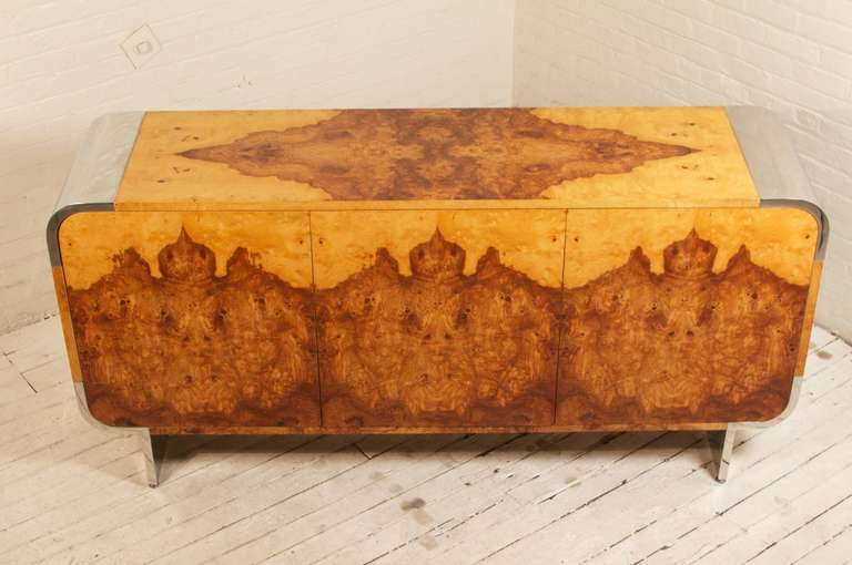 Mid-Century Modern Stunning Burlwood Sideboard by Pace Collection