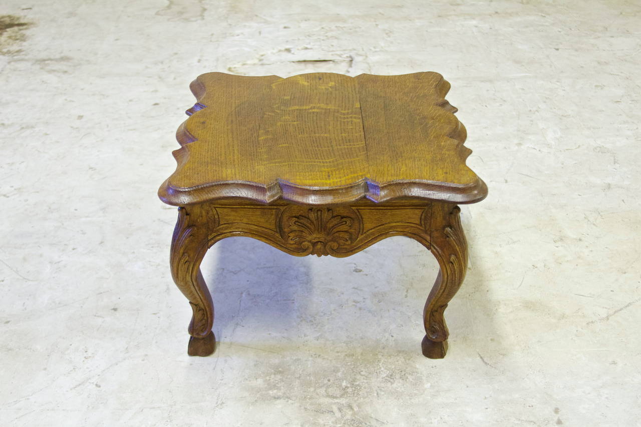 19th Century French Oak Low Table, Regence Style For Sale