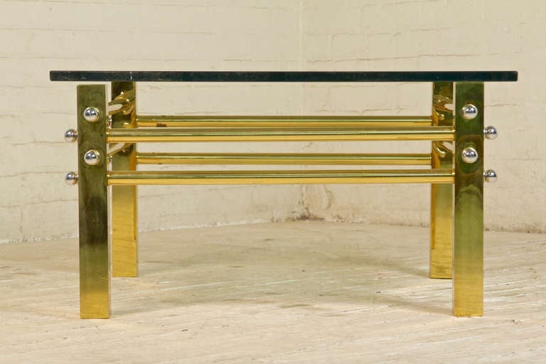 Italian Brass Coffee Table In Good Condition In Brooklyn, NY