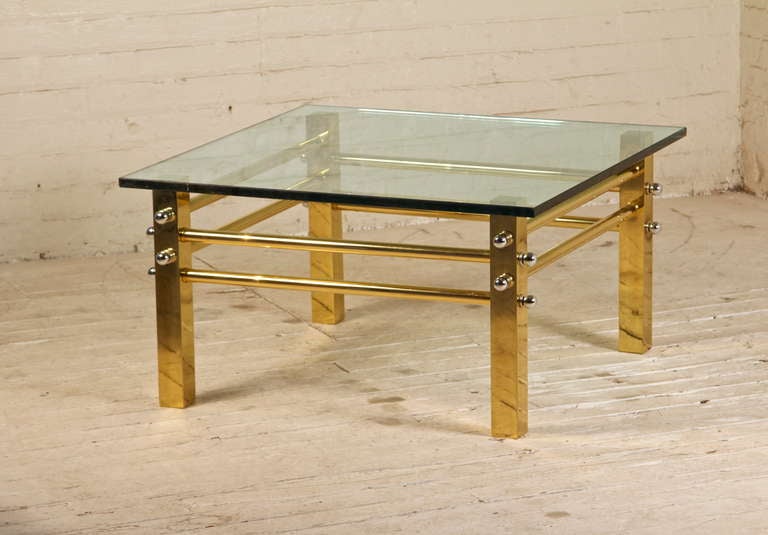 Mid-Century Modern Italian Brass Coffee Table