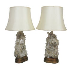 Pair of Rock Crystal Lamps by C.Stupell