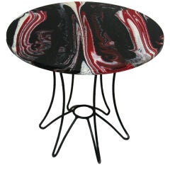 Colorful Marble Top Side Table
