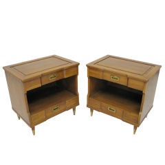 Pair of  Walnut Night Stand by John Widdicomb