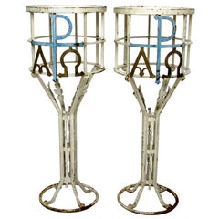 Pair of Painted Iron Pedestals