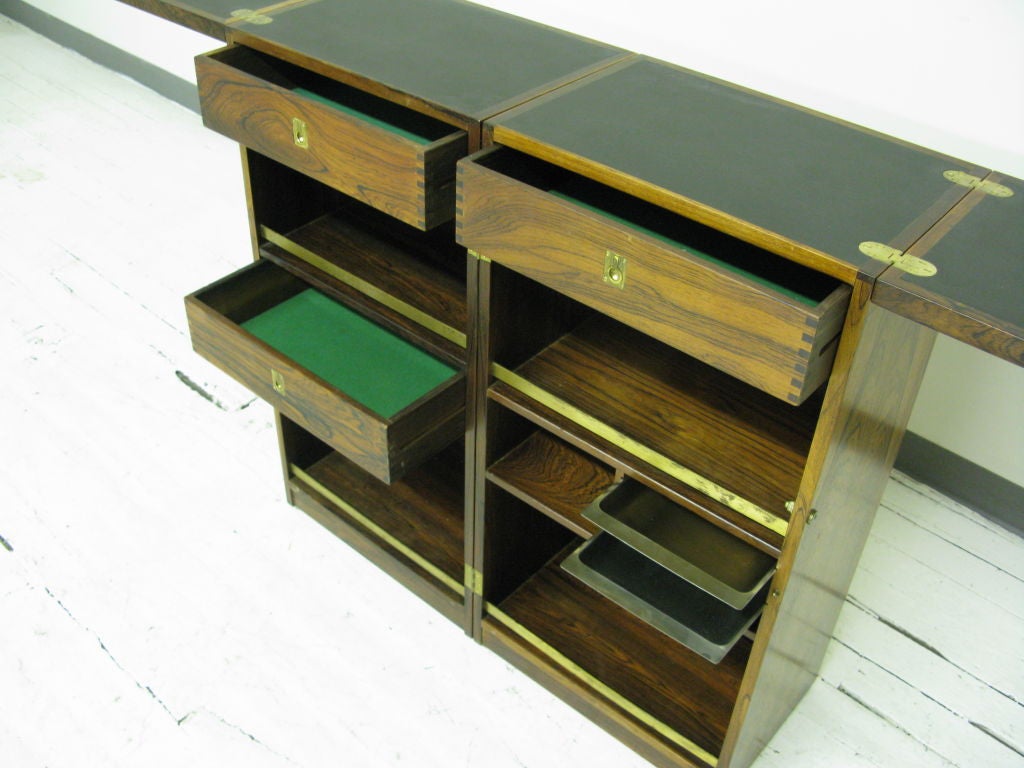 Rosewood Folding Dry Bar Cabinet