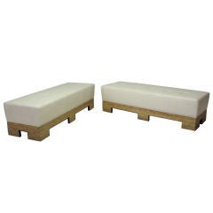 Pair of Leather Bench
