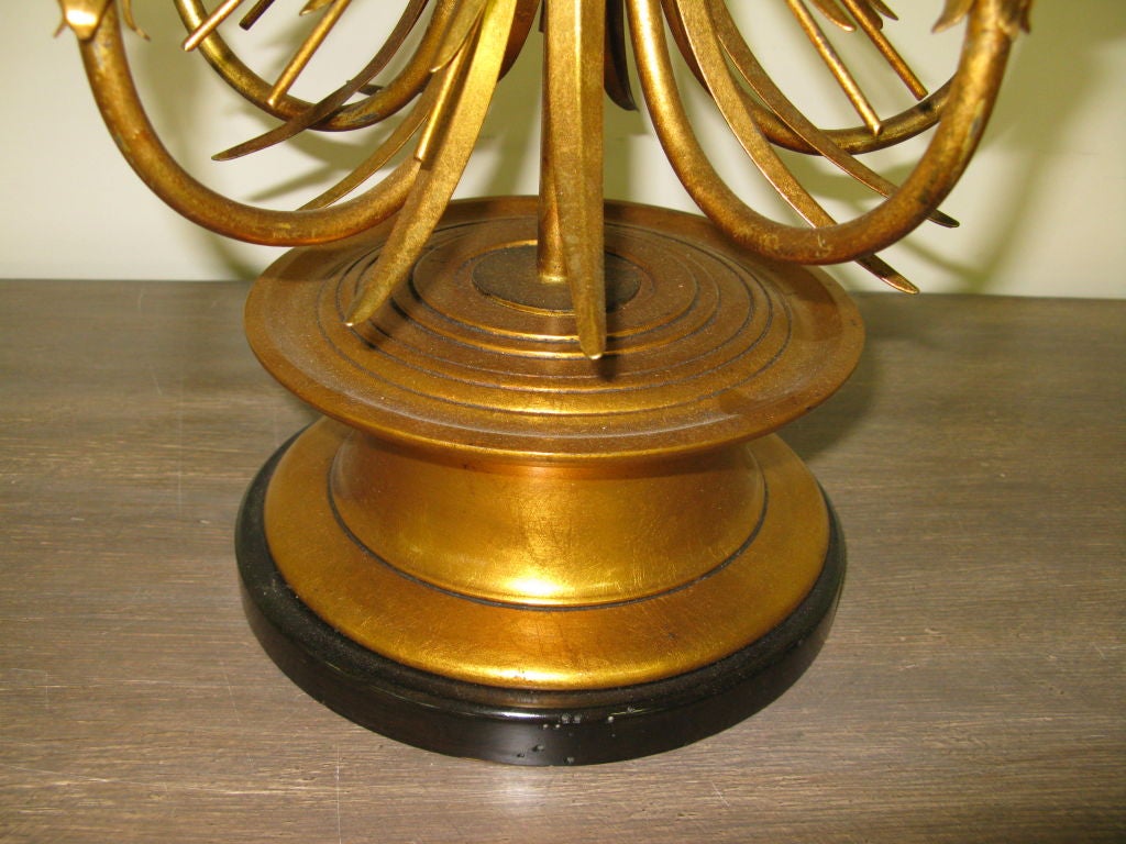 Large Gilded Metal Table Lamp 1
