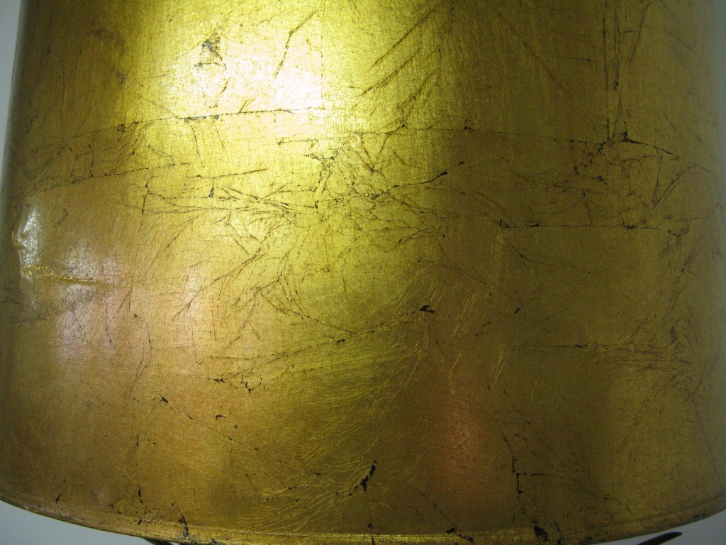 Large Gilded Metal Table Lamp 2