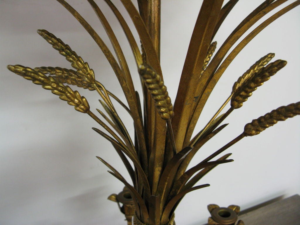 Large Gilded Metal Table Lamp 3