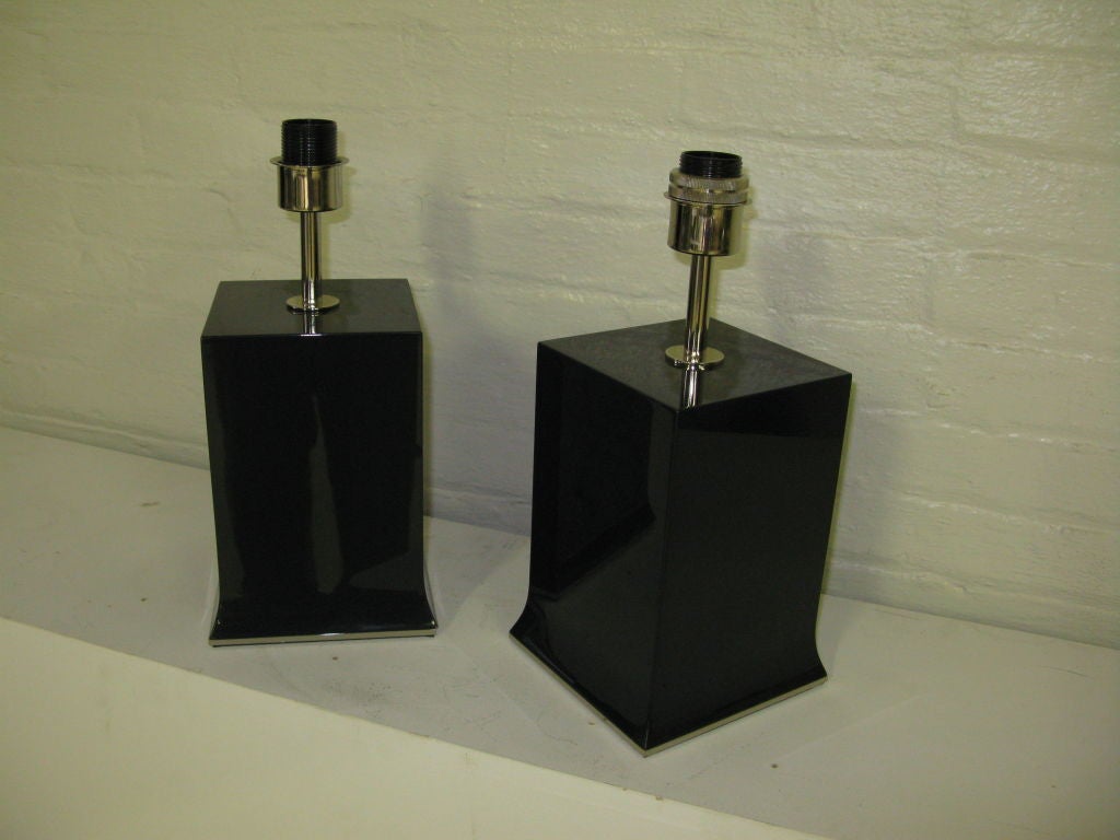Pair of Armani Black Lamps