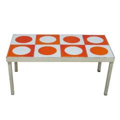 Italian Mid-Century Tile Top Cocktail Table