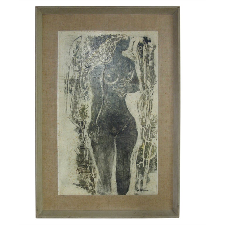 "Young Girl" Clay Cut Lithograph by Syd Solomon