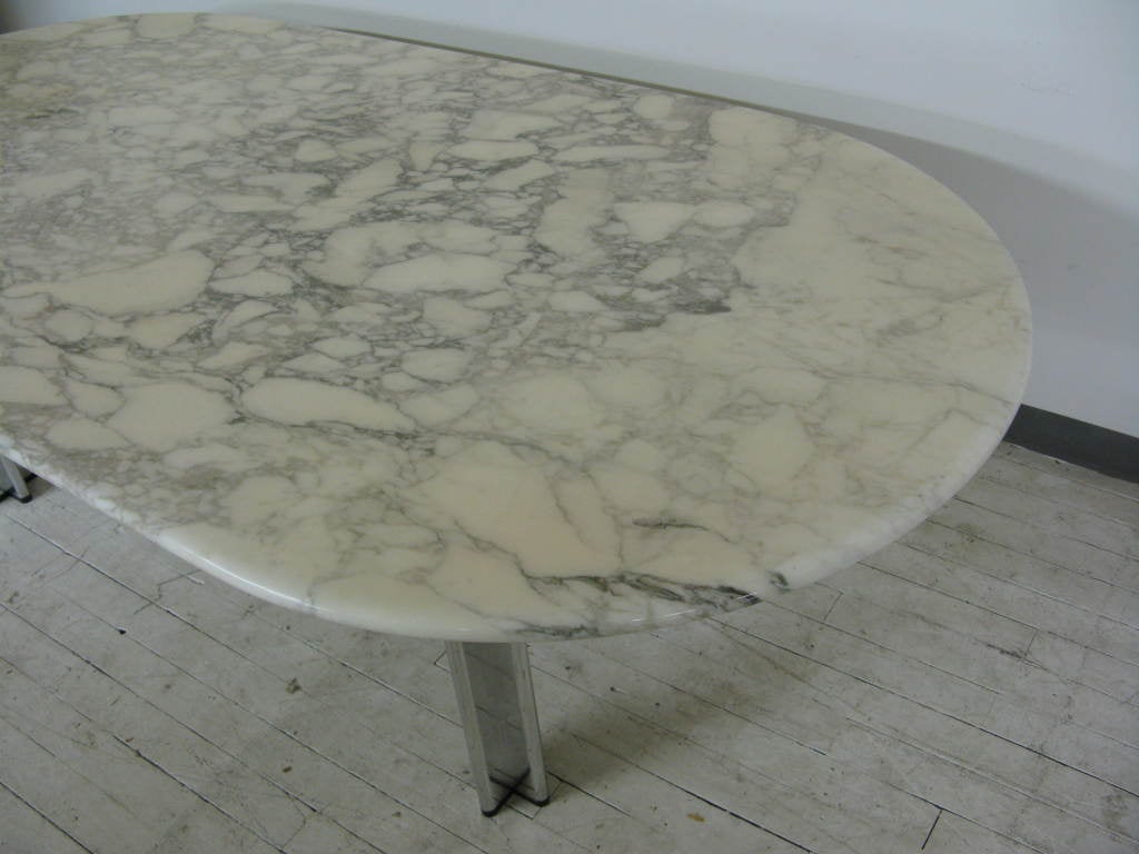 Mid-Century Modern Marble-Top Table by Pascal Mourgue for Knoll