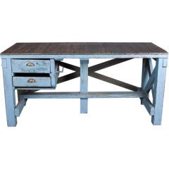 Vintage Factory Desk with Original Paint