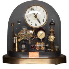 Steam Punk Clock In Glass Dome