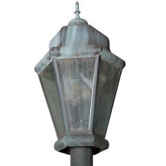 Vintage Pair of Street Lights with Mediterranean Lantern Post Mount