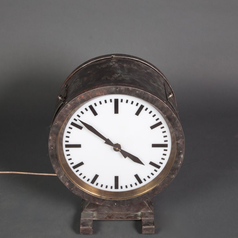 Belgian Illuminated Train Station Clock: double sided