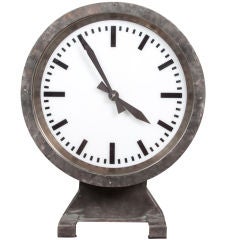 Antique Illuminated Train Station Clock: double sided