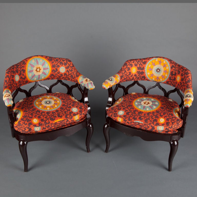 American Suzani Arm Chairs
