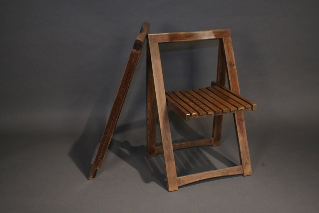 Mid-20th Century Wooden Fold Able Chairs, 10 Available