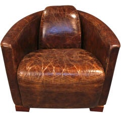 Distressed Leather Clubchairs