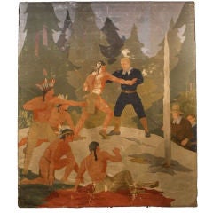 Handpainted Theater backdrop on canvas