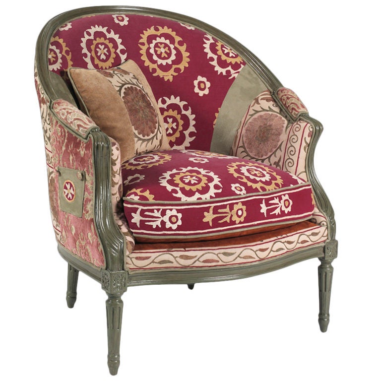 Suzani on the Rocks Armchair For Sale