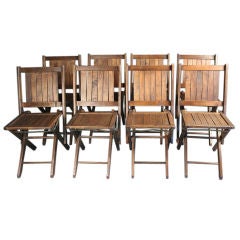 Vintage Set of Eight Foldable Chairs