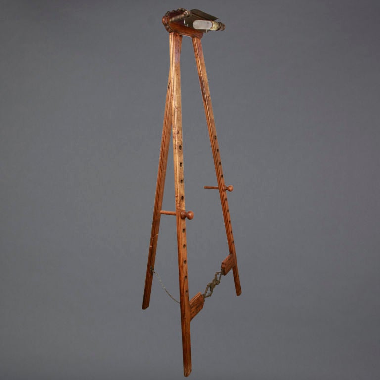 Antique British Painting Easel In Excellent Condition For Sale In Los Angeles, CA